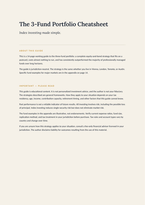 The 3-Fund Portfolio Cheatsheet: Index Investing Made Simple page 2