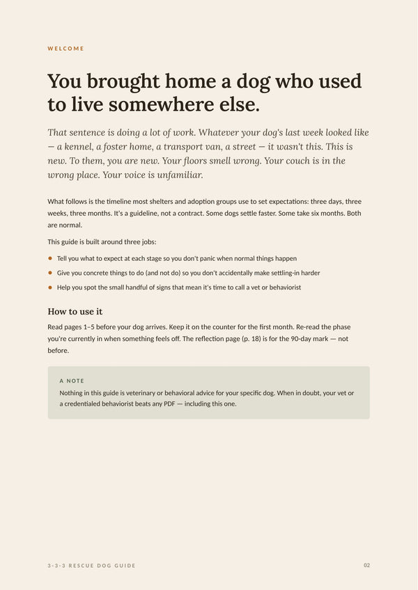 The 3-3-3 Rescue Dog Guide: 90 Days From Shutdown to Settled page 2