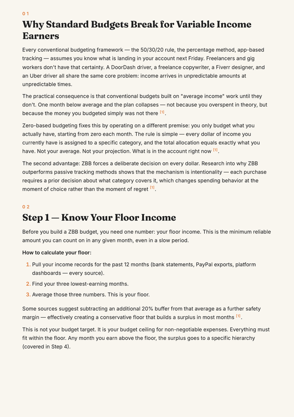 Zero-Based Budgeting for Freelancers & Gig Workers page 3